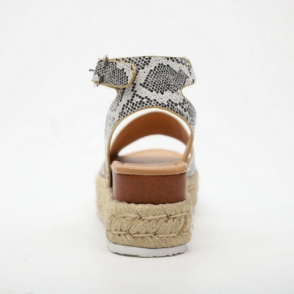 Snake Skin Print Espadrilles Sandals - Picture 7 of 8